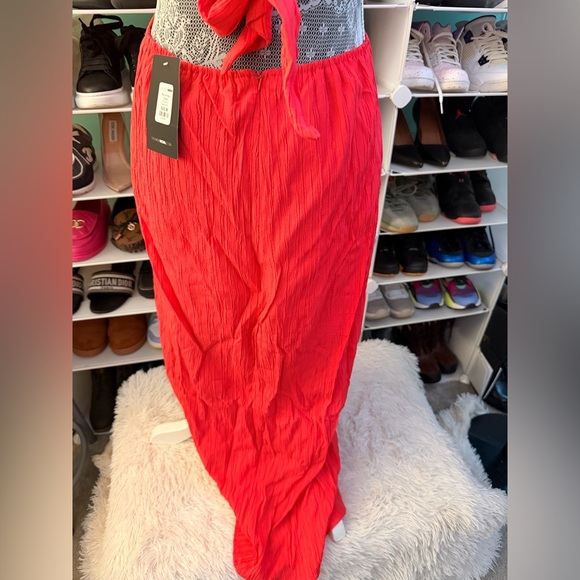 Orange Halter Dress with side cut-outs NWT size Medium - Picture 6 of 6